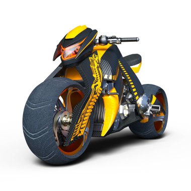 bir motosiklet 3d cg render