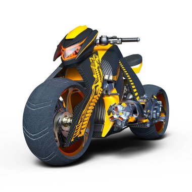 bir motosiklet 3d cg render