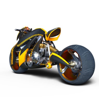 bir motosiklet 3d cg render