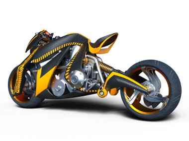 bir motosiklet 3d cg render