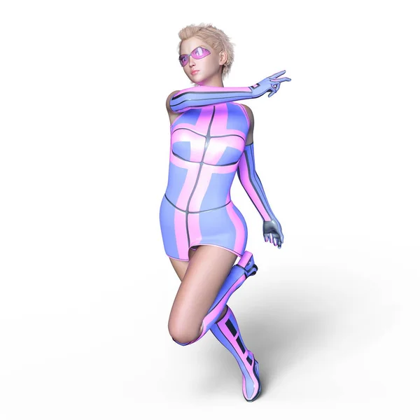 Rendering 3D CG di una super donna — Foto Stock