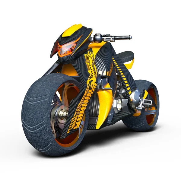 3D cg-rendering av en motorcykel — Stockfoto