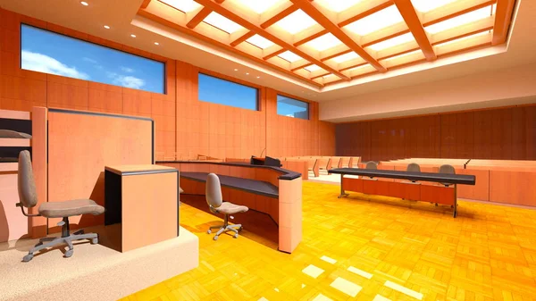 3D CG prestação de um tribunal do condado — Fotografia de Stock