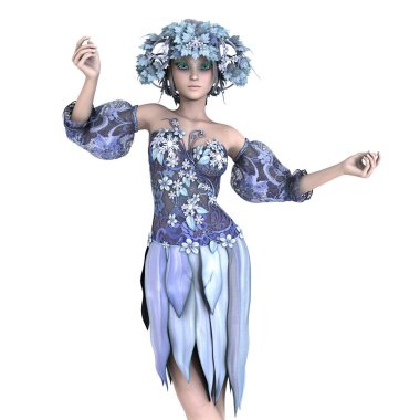 genç bir kadının 3d cg işleme