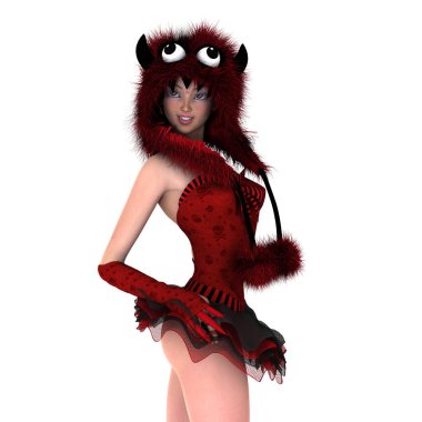 genç bir kadının 3d cg işleme