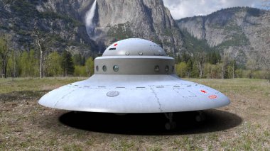 3D CG rendering of a UFO clipart