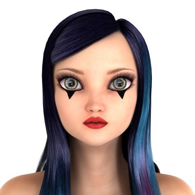 korku makyaj olan kadın