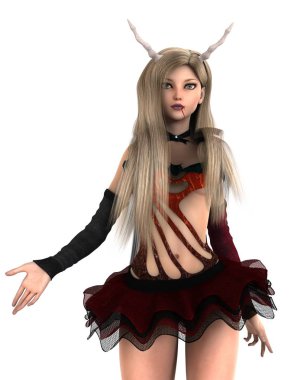 genç bir kadının 3d cg işleme