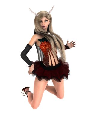 genç bir kadının 3d cg işleme