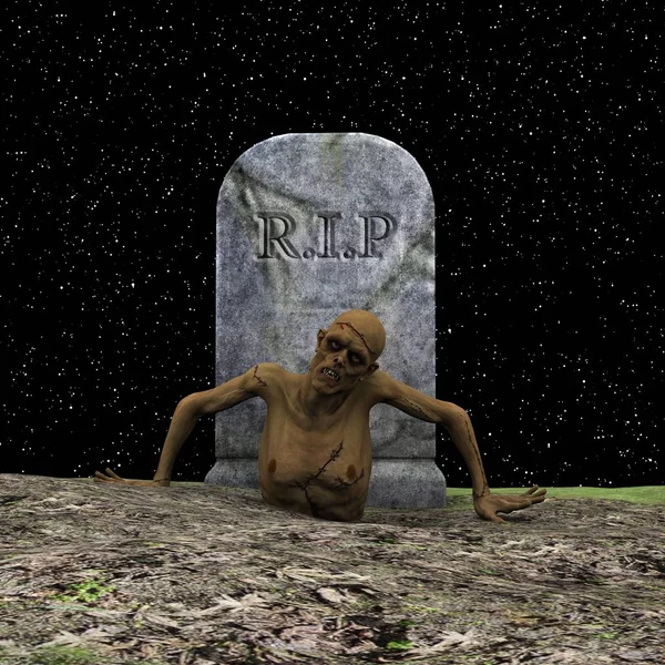 Rendering 3D CG di uno zombie — Foto Stock