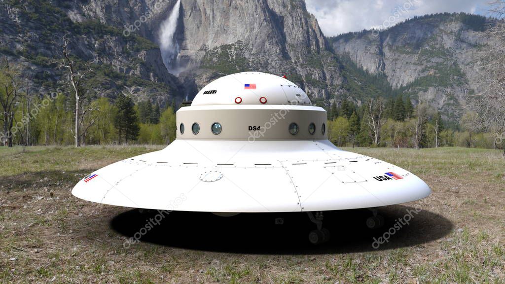 3D CG rendering of a UFO