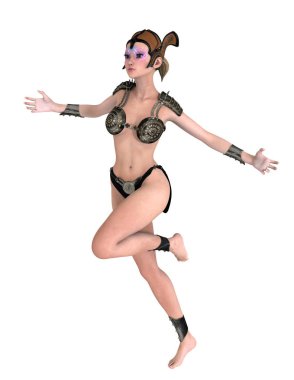 bir kadın şövalye 3d cg render