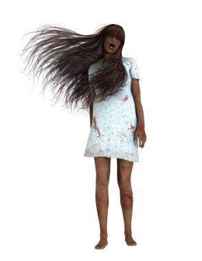 bir kadın zombi 3d cg işleme