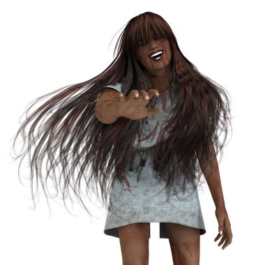 bir kadın zombi 3d cg işleme