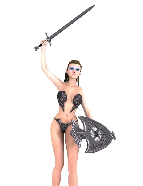 3D CG rendering of a female knight — Stock Photo, Image