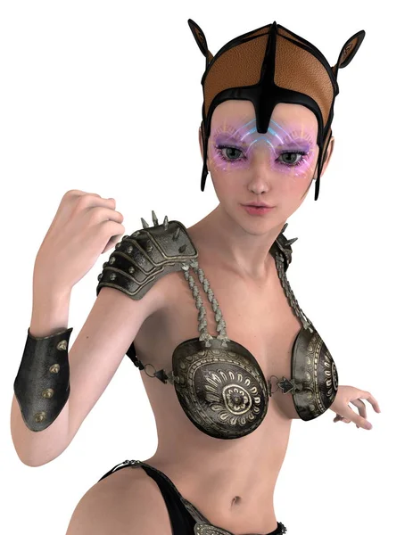 3D CG rendering of a female warrior — Stock Photo, Image