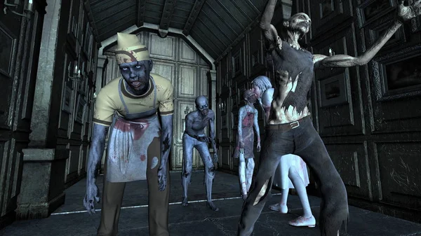 3D CG representación de zombies — Foto de Stock