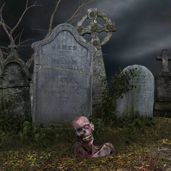 Rendering 3D CG di uno zombie — Foto Stock