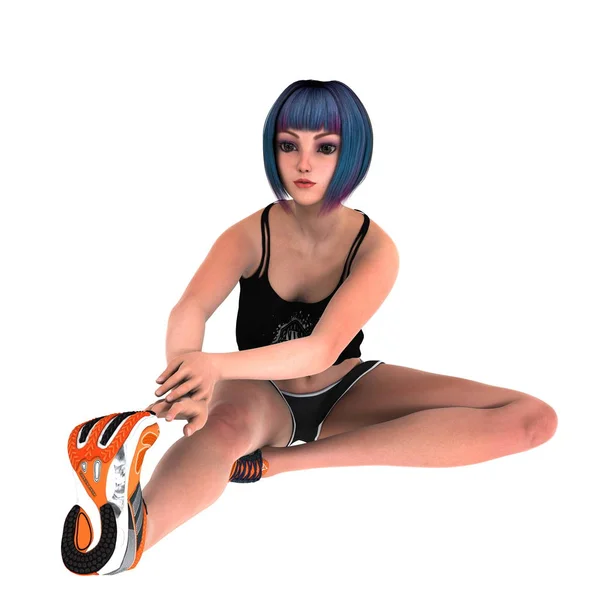 3D-cg rendering van een vrouwelijke atleet — Stockfoto