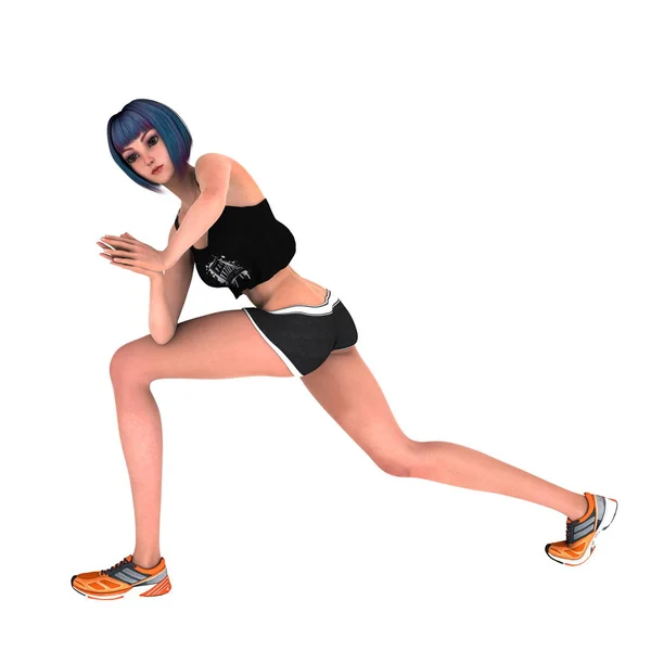 Rendering 3D CG di un'atleta donna — Foto Stock