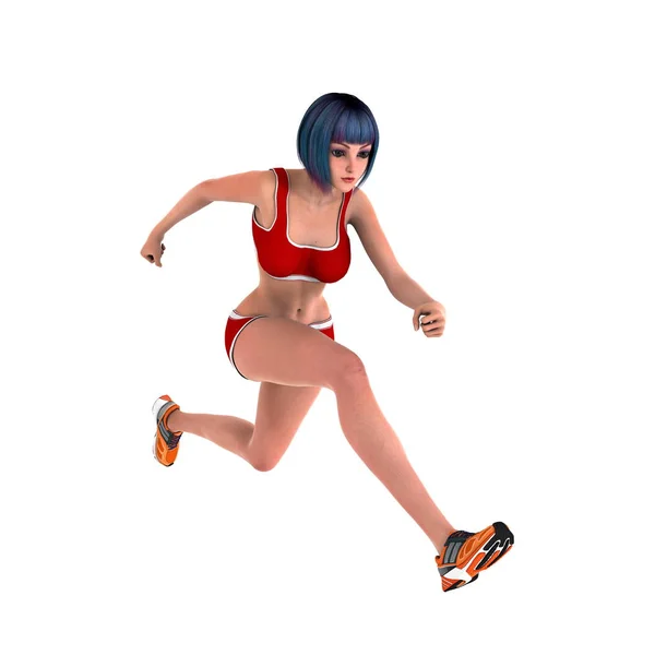 3D CG візуалізація жіночого спортсмена — стокове фото