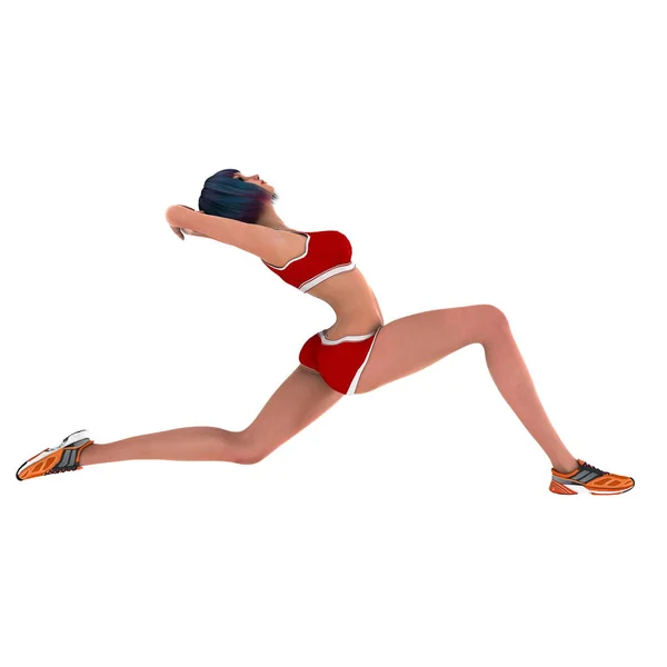 3D-cg-Darstellung einer Sportlerin — Stockfoto