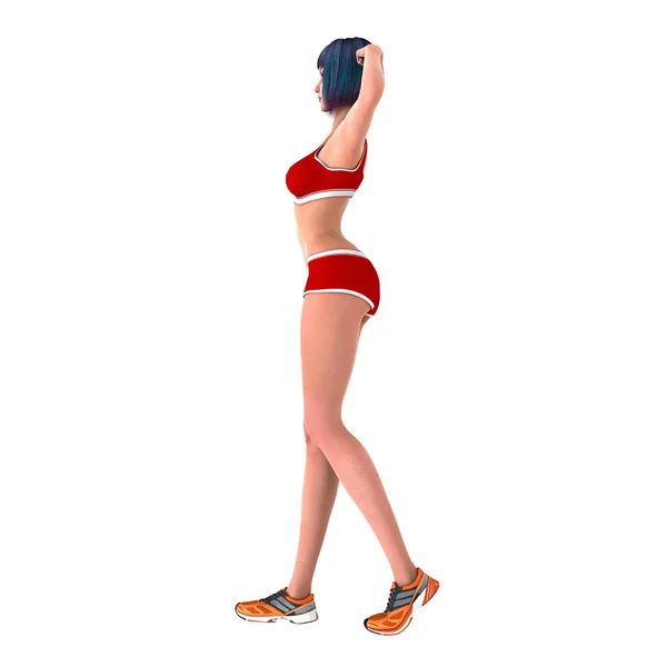 3D rendu 3D d'une athlète féminine — Photo