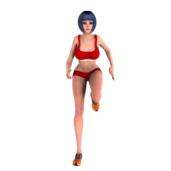 3D CG renderização de uma atleta feminina — Fotografia de Stock