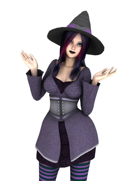 3D CG renderização de uma bruxa — Fotografia de Stock