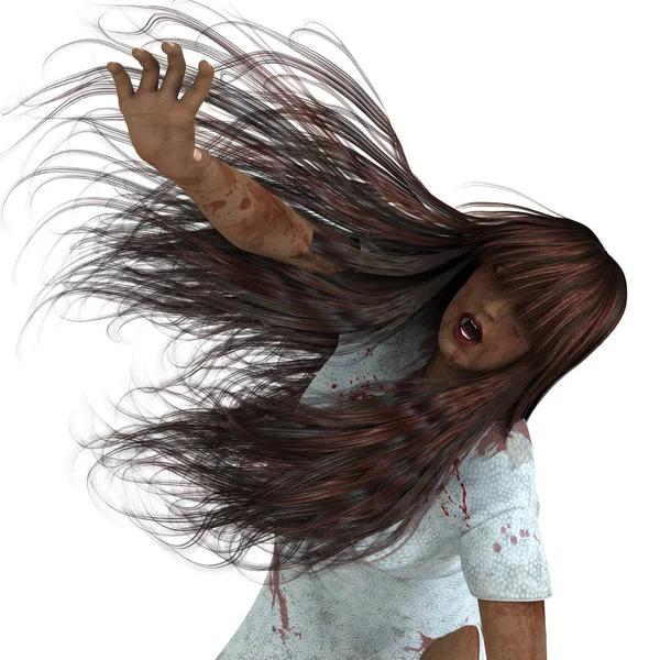 Renderowania 3D cg kobieta zombie — Zdjęcie stockowe