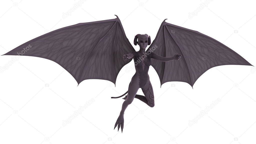 3D CG rendering of a devil woman