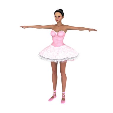 bir balerin 3d cg render