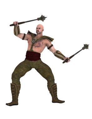 bir savaşçının 3d cg işleme