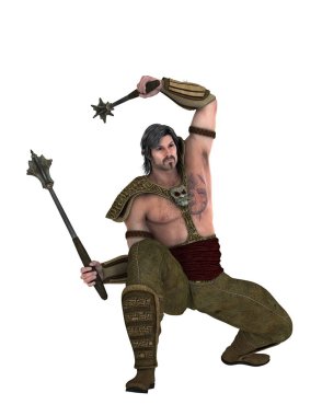 bir savaşçının 3d cg işleme