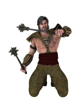 bir savaşçının 3d cg işleme