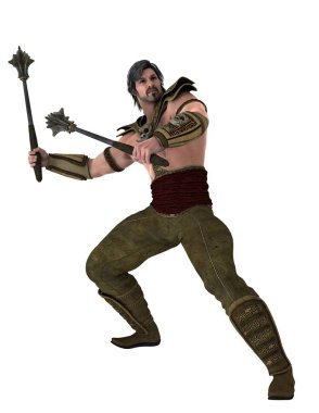 bir savaşçının 3d cg işleme