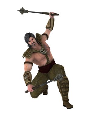 bir savaşçının 3d cg işleme