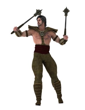 bir savaşçının 3d cg işleme