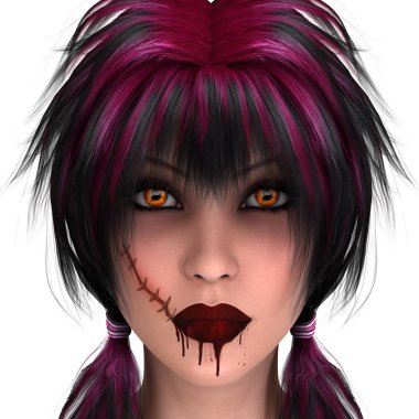 korku makyaj olan kadın