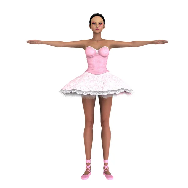 3D-s cg visszaadás-ból egy balett-táncos — Stock Fotó