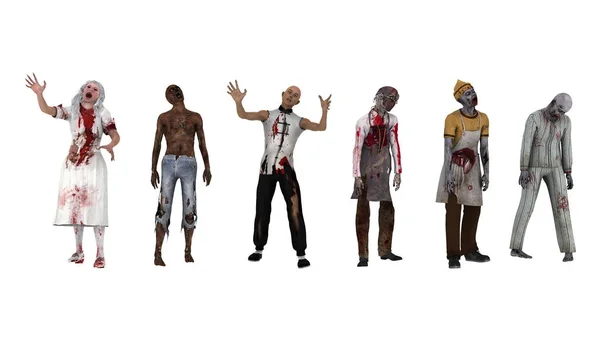 3D CG representación de los zombies — Foto de Stock