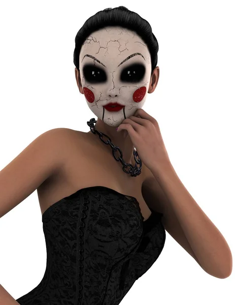 Kobieta, która ma makijaż horror — Zdjęcie stockowe