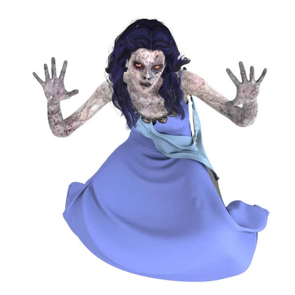 3D CG renderização de um zumbi feminino — Fotografia de Stock