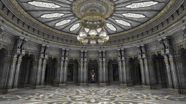 3D-cg-Darstellung einer großen Halle — Stockfoto
