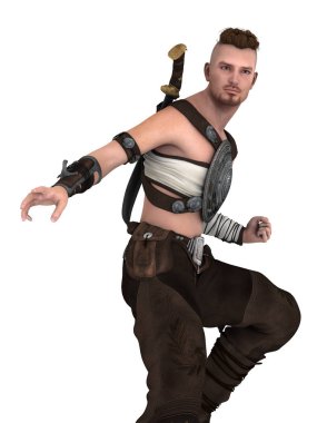 bir savaşçının 3d cg işleme