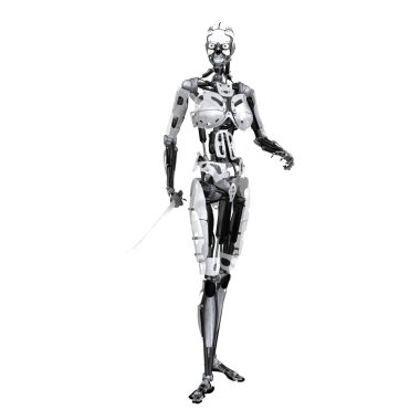 3d cg işleme bir kadın robot