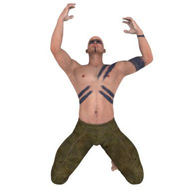 bir savaş sanatçısı 3d cg render