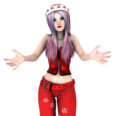 genç bir kadının 3d cg işleme