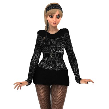 genç bir kadının 3d cg işleme