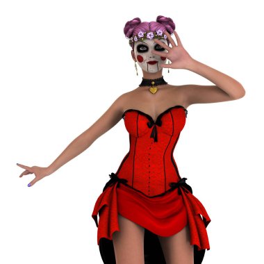 korku makyaj olan kadın